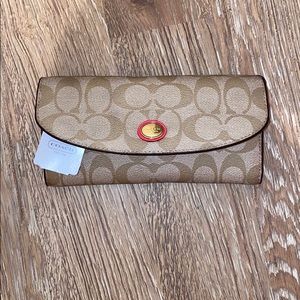 Coach brand new wallet beige and hot pink